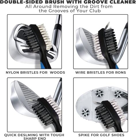 فرشاة نادي الجولف المغناطيسي ومنظف الأخدود مع حلقة تسلق من الألومنيوم لتنظيف نادي الجولف وإكسسوارات حقيبة الجولف in Kuwait