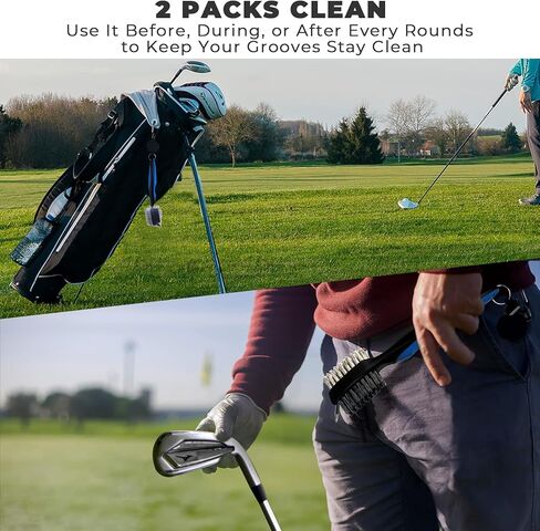 فرشاة نادي الجولف المغناطيسي ومنظف الأخدود مع حلقة تسلق من الألومنيوم لتنظيف نادي الجولف وإكسسوارات حقيبة الجولف in Kuwait