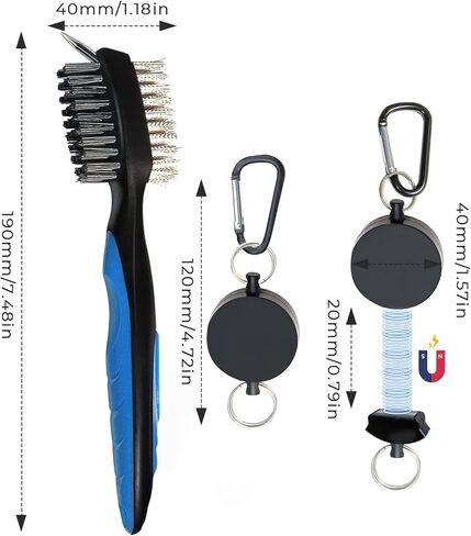 فرشاة نادي الجولف المغناطيسي ومنظف الأخدود مع حلقة تسلق من الألومنيوم لتنظيف نادي الجولف وإكسسوارات حقيبة الجولف in Kuwait
