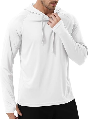 قميص Runcati الرجالي بعامل حماية من الأشعة فوق البنفسجية 50+ قميص Rash Guard هوديس بأكمام طويلة وقمصان سباحة وصيد الأسماك والجري in Saudi Arabia