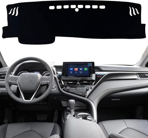 غطاء حصيرة لوحة القيادة لوحدة التحكم المركزية الداخلية المخصصة متوافق مع Toyota Camry Sedan 2018 2019 2020 2021 2022 ملحقات أغطية لوحة القيادة (زخرفة حمراء) in Kuwait