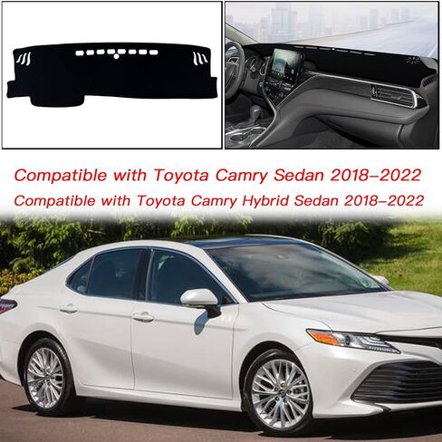 غطاء حصيرة لوحة القيادة لوحدة التحكم المركزية الداخلية المخصصة متوافق مع Toyota Camry Sedan 2018 2019 2020 2021 2022 ملحقات أغطية لوحة القيادة (زخرفة حمراء) in Kuwait