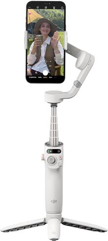 مثبت DJI Osmo Mobile 6 Gimbal للهواتف الذكية باللون الرمادي البلاتيني، تثبيت ثلاثي المحاور، قضيب تمديد مدمج، تتبع الأشياء، قابل للطي، حزمة تسجيل فيديو YouTube TikTok مع مجموعة ملحقات Deco Gear in Kuwait