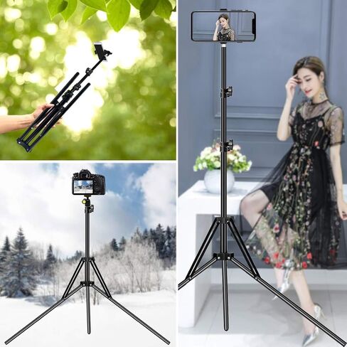 حامل ثلاثي عصا سيلفي، حامل ثلاثي للهاتف بكاميرا طويلة للغاية مقاس 78 بوصة قابل للتمديد مع جهاز تحكم عن بعد لاسلكي قابل للطي لكاميرا iPhone Android DSLR in Kuwait