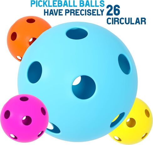 كرات Pickleball - مجموعة كرات Pickleballs، كرات Pickleball في الهواء الطلق، كرات Pickleball في الأماكن المغلقة، معدات كرة Pickleball، كرة المضرب، كرات رياضية، هدايا Pickleball - كرات Pickleball للعب في الهواء الطلق in Saudi Arabia