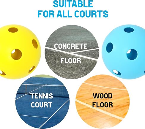 كرات Pickleball - مجموعة كرات Pickleballs، كرات Pickleball في الهواء الطلق، كرات Pickleball في الأماكن المغلقة، معدات كرة Pickleball، كرة المضرب، كرات رياضية، هدايا Pickleball - كرات Pickleball للعب في الهواء الطلق in Saudi Arabia