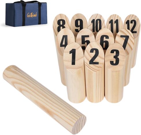 Kubb Yard Game Set - Fun, Interactive Outdoor Family Games for Adults and Kids, Durable Blocks with Travel Bag, Perfect for Backyards, Lawn, and Beach in Saudi Arabia