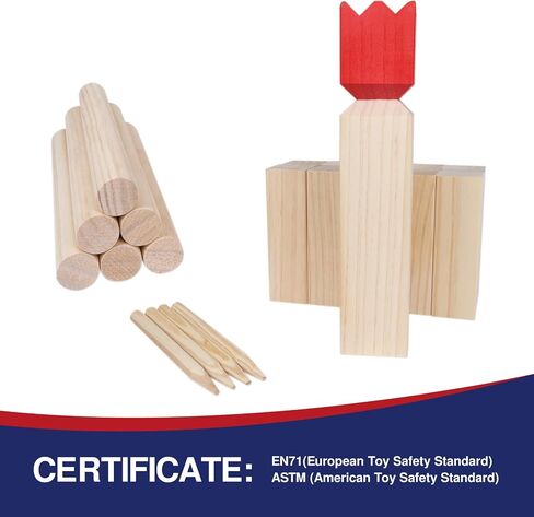 Kubb Yard Game Set - Fun, Interactive Outdoor Family Games for Adults and Kids, Durable Blocks with Travel Bag, Perfect for Backyards, Lawn, and Beach in Saudi Arabia