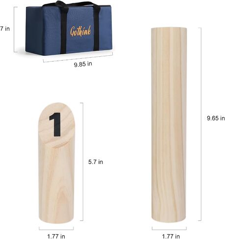 Kubb Yard Game Set - Fun, Interactive Outdoor Family Games for Adults and Kids, Durable Blocks with Travel Bag, Perfect for Backyards, Lawn, and Beach in Saudi Arabia