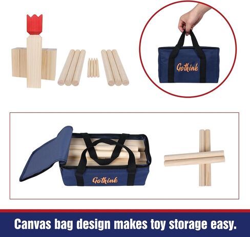 Kubb Yard Game Set - Fun, Interactive Outdoor Family Games for Adults and Kids, Durable Blocks with Travel Bag, Perfect for Backyards, Lawn, and Beach in Saudi Arabia