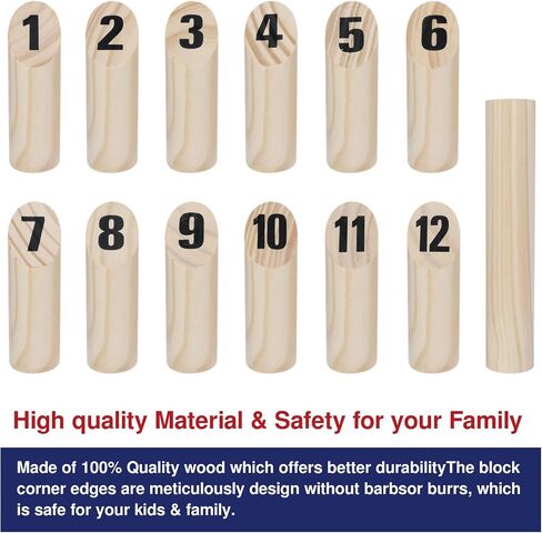 Kubb Yard Game Set - Fun, Interactive Outdoor Family Games for Adults and Kids, Durable Blocks with Travel Bag, Perfect for Backyards, Lawn, and Beach in Saudi Arabia