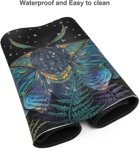 Death Star Moth Gaming Mouse Pad Black and Withe Butterfly Large Extended Non Slip Rubber Base Desk Mat Stitched Edge Keyboard Mat 31.5x11.8 Inch in Saudi Arabia