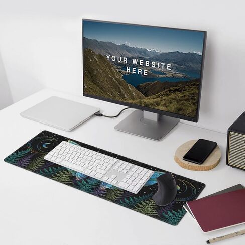 Death Star Moth Gaming Mouse Pad Black and Withe Butterfly Large Extended Non Slip Rubber Base Desk Mat Stitched Edge Keyboard Mat 31.5x11.8 Inch in Saudi Arabia