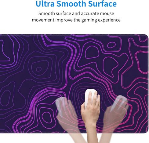 لوحة ماوس للخريطة الطبوغرافية باللون الأرجواني مقاس كبير XL لوحة ماوس للألعاب ذات محيط جغرافي ممتد ولوحة مفاتيح طويلة مع قاعدة مطاطية مضادة للانزلاق للكمبيوتر المحمول المكتبي 31.5 بوصة × 12 بوصة in Kuwait