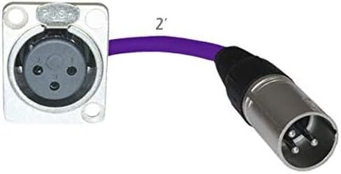 2ft Pigtail: XLR Female Panel Mount to XLR Male Plug (Black) in Saudi Arabia