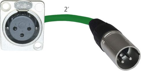 2ft Pigtail: XLR Female Panel Mount to XLR Male Plug (Black) in Saudi Arabia