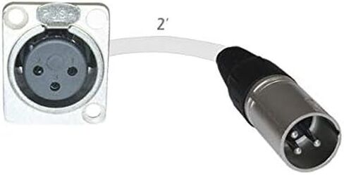 2ft Pigtail: XLR Female Panel Mount to XLR Male Plug (Black) in Saudi Arabia