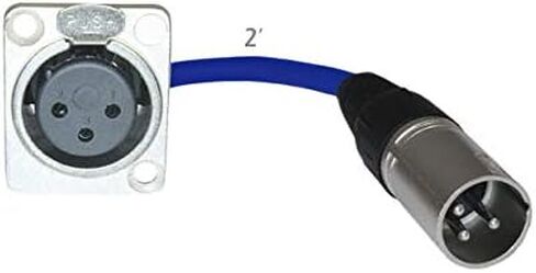 2ft Pigtail: XLR Female Panel Mount to XLR Male Plug (Black) in Saudi Arabia