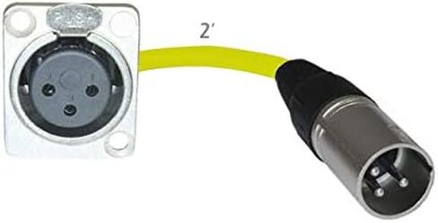2ft Pigtail: XLR Female Panel Mount to XLR Male Plug (Black) in Saudi Arabia