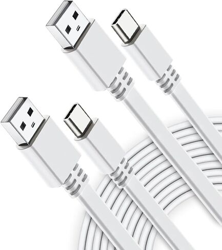 كابل شاحن Itramax USB A إلى USB C بطول 20 قدمًا (عبوتان)، سلك طاقة طويل مسطح من النوع A 2.0 إلى USBC متوافق مع PS5 / Playstation 5، سلسلة Xbox، وحدة تحكم Switch Pro، iPhone 15، Blink Outdoor 4 4th in Kuwait