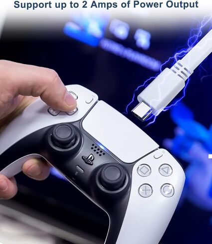 كابل شاحن Itramax USB A إلى USB C بطول 20 قدمًا (عبوتان)، سلك طاقة طويل مسطح من النوع A 2.0 إلى USBC متوافق مع PS5 / Playstation 5، سلسلة Xbox، وحدة تحكم Switch Pro، iPhone 15، Blink Outdoor 4 4th in Kuwait