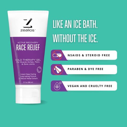Zealios Race Relief Fast Acting Pain Relief Menthol Gel for Aches & Arthritis Pains - 3oz Tube in Saudi Arabia