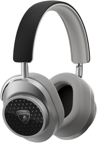 MASTER & DYNAMIC MW75 Active Noise-Cancelling (ANC) Wireless Headphones, Bluetooth Over-Ear Headphones with Mic, Silver Metal/Navy Leather in Kuwait