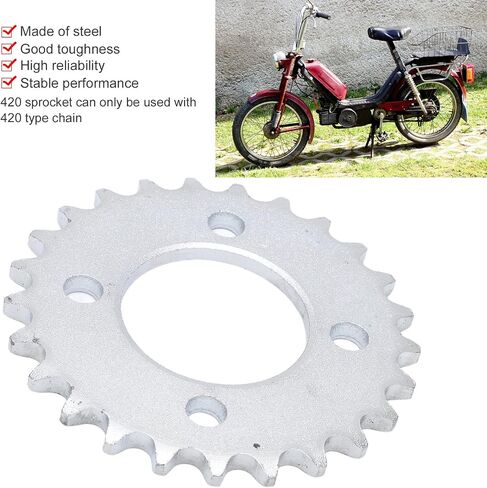 420 25T 48mm Motorcycle Rear Chain Sprocket, 2Pcs Rear Sprocket Cog Steel Rear Drive Sprocket Electric Bicycle Modification in Saudi Arabia