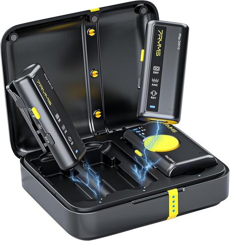 DW10 Wireless Lavalier Microphone Noise Cancellation 656FT Transmission Range Support Bluetooth Wireless Lapel Microphone for iPhone/Android/Camera/Live Streaming 15H Battery Life in Kuwait