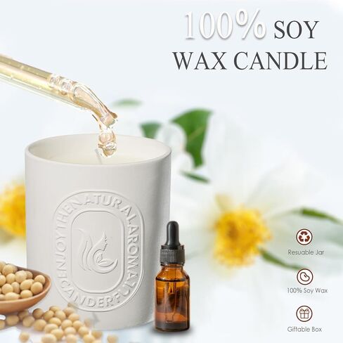 شمعة العلاج العطري الكلاسيكية من السيراميك - فول الصويا الطبيعي، 5 أونصة/150 جرام، حرق لمدة 30 ساعة - رائحة منزلية مثالية، هدايا رائعة للنساء (الحمضيات والجريب فروت) in Kuwait