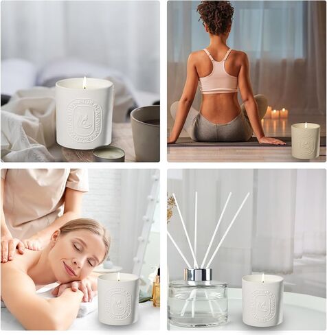 شمعة العلاج العطري الكلاسيكية من السيراميك - فول الصويا الطبيعي، 5 أونصة/150 جرام، حرق لمدة 30 ساعة - رائحة منزلية مثالية، هدايا رائعة للنساء (الحمضيات والجريب فروت) in Kuwait