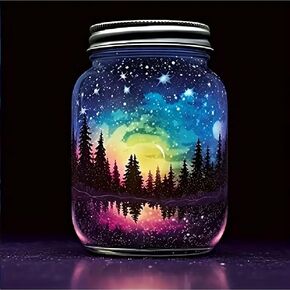 STGLCR 5D Forest Diamond Painting Kits for Beginner,Landscape Bottle Diamond Art kit for Adults,DIY Aurora Diamond Dots with Diamond Gem Art and Crafts for Adults Home Wall Decor 12x16 inch