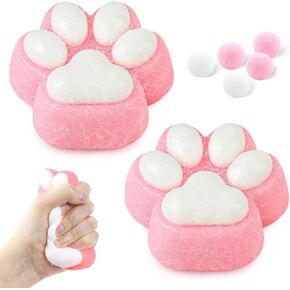 Cat Paw Squishies Fidget Toys Adults, Sticky Cute Squeeze Sensory Toys for Autism and Stress Relief, Stress Balls for Kids Birthday Gift for Boys and Girls(1 Pack Large)
