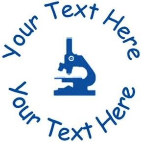 Science Microscope Custom Teacher Motivational Reward Stamp - 1"- Personalize with Your own Custom Text