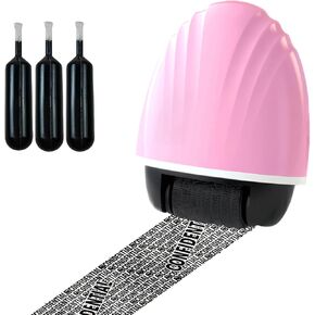 Identity Protector Roller, Social Security Card Protector, Confidential Stamp Help Safeguard Your Personal Information- Pink with 3 Refills