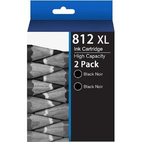 812XL Black Remanufactured Ink Cartridge Replacement for epson 812 Ink cartridges 812 T812 for Workforce Pro WF-7840 WF-7820 WF-7310 EC-C7000 Printer (2 BK)