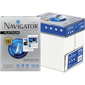 Navigator NPL11245R Platinum Paper 99 Brightness 24lb 8-1/2 x 11 White 2500/Carton
