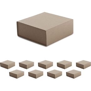 CECOBOX - Gift Boxes with Lids for Presents 8"x8"x3.1" - Matte, Collapsible Magnetic Closure Gift Box - Groomsmen & Bridesmaid Proposal Boxes, Wedding, PR, Birthdays, Holidays (Navy)