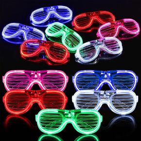 25 PCS LED Glasses Party Favors Light Up Glasses, 5 Neon Colors Flashing Sunglasses, Toy Sticks Glow in The Dark Party Supplies, Accessories for Kids Adult Fit All Size, Birthday Wedding Christmas