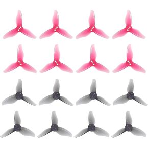 8 Pairs RC Propeller 2023 1.5mm 3-Blade Propeller 3 Holes Props for Gemfan Hurricane for 1105-1108 Brushless Motor RC Drone FPV Racing Toothpick 8CW 8CCW(4 Pairs Gray, 4 Pairs Red)