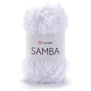 YarnArt Samba Soft Fur-Like Yarn, 150m Long-Haired Eyelash Yarn for Knitting, Crochet, and Amigurumi, Perfect for Scarves, Hats, and Decorative Projects – 100g Ball (02)