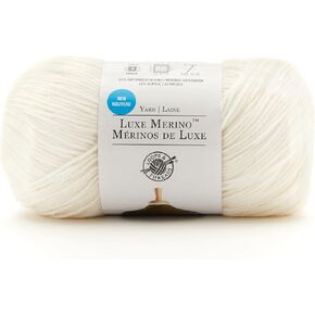 Luxe Merino Solid Yarn by Loops & Threads - Yarn for Knitting, Crochet, Weaving, and Arts & Crafts - Red, Wool Blend, 5.3 oz