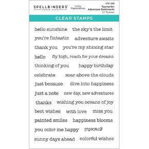 Spellbinders Typewriter Adventure Sentiments Clear Stamp Set