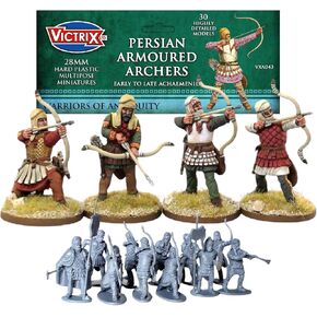 Wargames Delivered - Victrix Persian Armoured Archers – 30 Detailed 28mm Miniatures, 24 Archers and 6 Command Figures, Weapon & Head Options, Includes Arrows for Wargaming