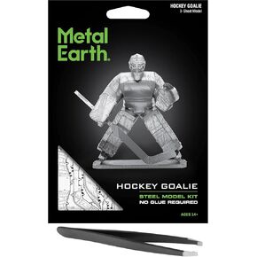 Fascinations Metal Earth Hockey Goalie 3D Metal Model Kit Bundle with Tweezers