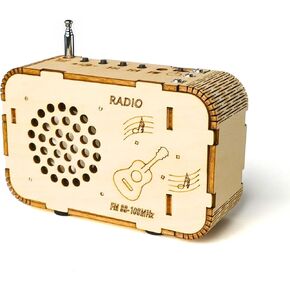 STEM Wooden Radio Kit for Kids Age 8-12 – DIY Science Experiment, Wood Building Project, Perfect Educational Gift for Boys & Girls 8 9 10 11 12 Years Old