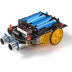 DIY Smart Car Soldering Practice Kit, Small Car Robot DIY Soldering Kits, Ultrasonic Distance Measuring Smart Cart, Solder Project Kit for Learning and Teaching Soldering and Electronic