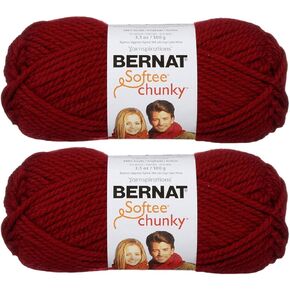 2-Pack - Bernat Softee Chunky Yarn, Wine