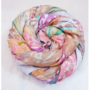 21 Yards Unstitched Sari Silk Yarn Ribbon Tassels 21 Strips SKEINS Shades Journal Scrapbook Craft Project Decor DS363