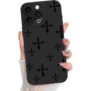 MZELQ for iPhone 16 Pro Case Case, Silicone Black Floral Flowers Sunflowers Cute Pattern, Camera Protection Soft Slim Phone Case for Girls Women -Black in Saudi Arabia